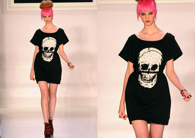 Avril Lavigne rasata e multicolor presenta la sua collezione di moda P/E 2013
